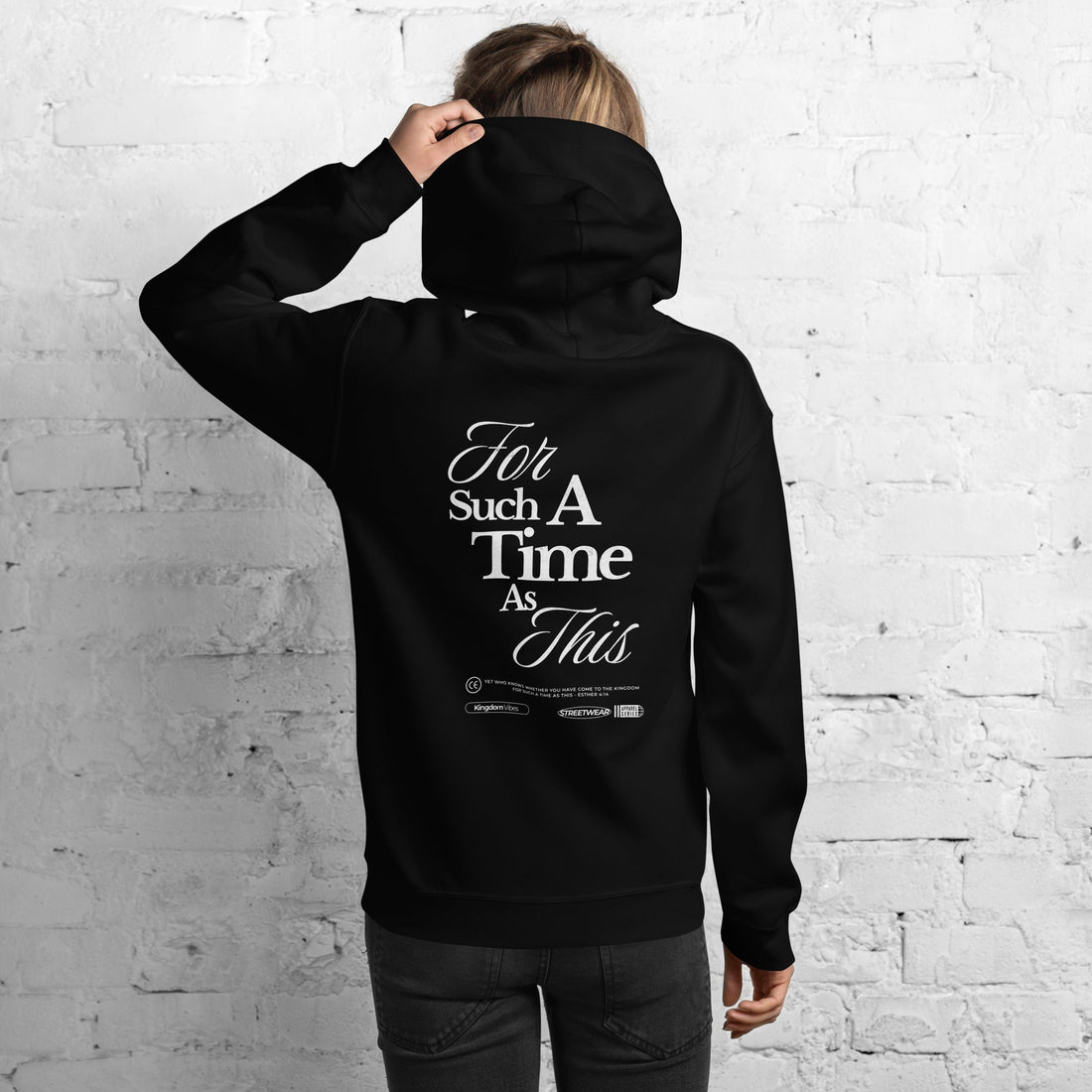 Kingdom Vibes For Such a Time As This Christian hoodie — faith-inspired streetwear UK
