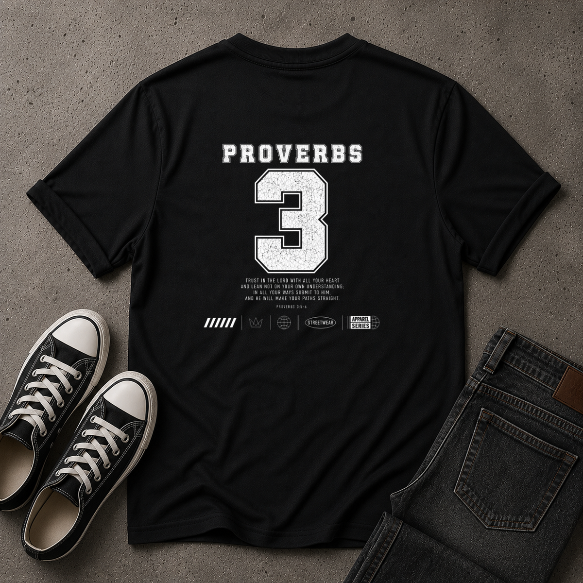Proverbs 3 Christian T-Shirt - Trust In The Lord (BACK DESIGN)