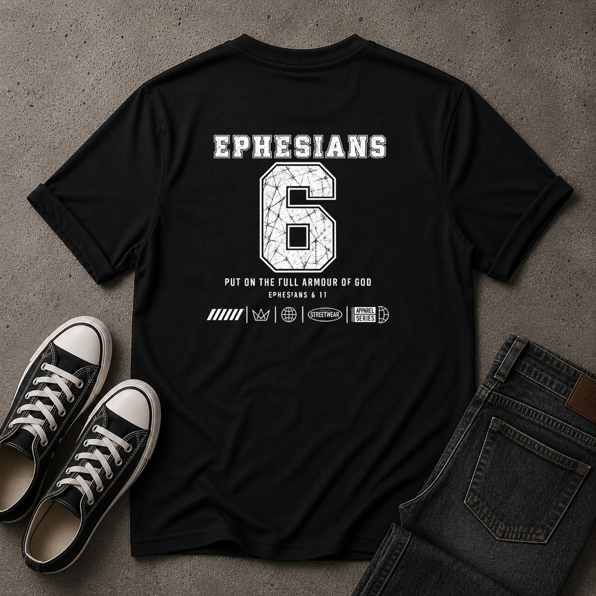 Ephesians 6 Christian T-Shirt – Armour of God – (BACK DESIGN)