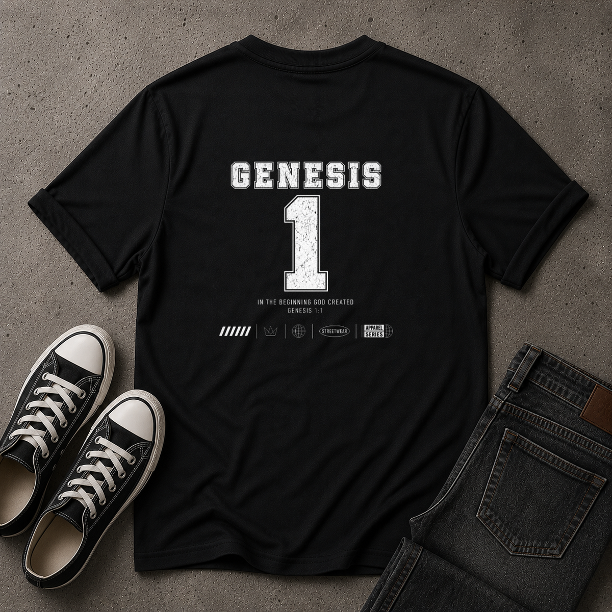 Genesis 1:1 T-Shirt | In The Beginning Christian Tee (BACK DESIGN)