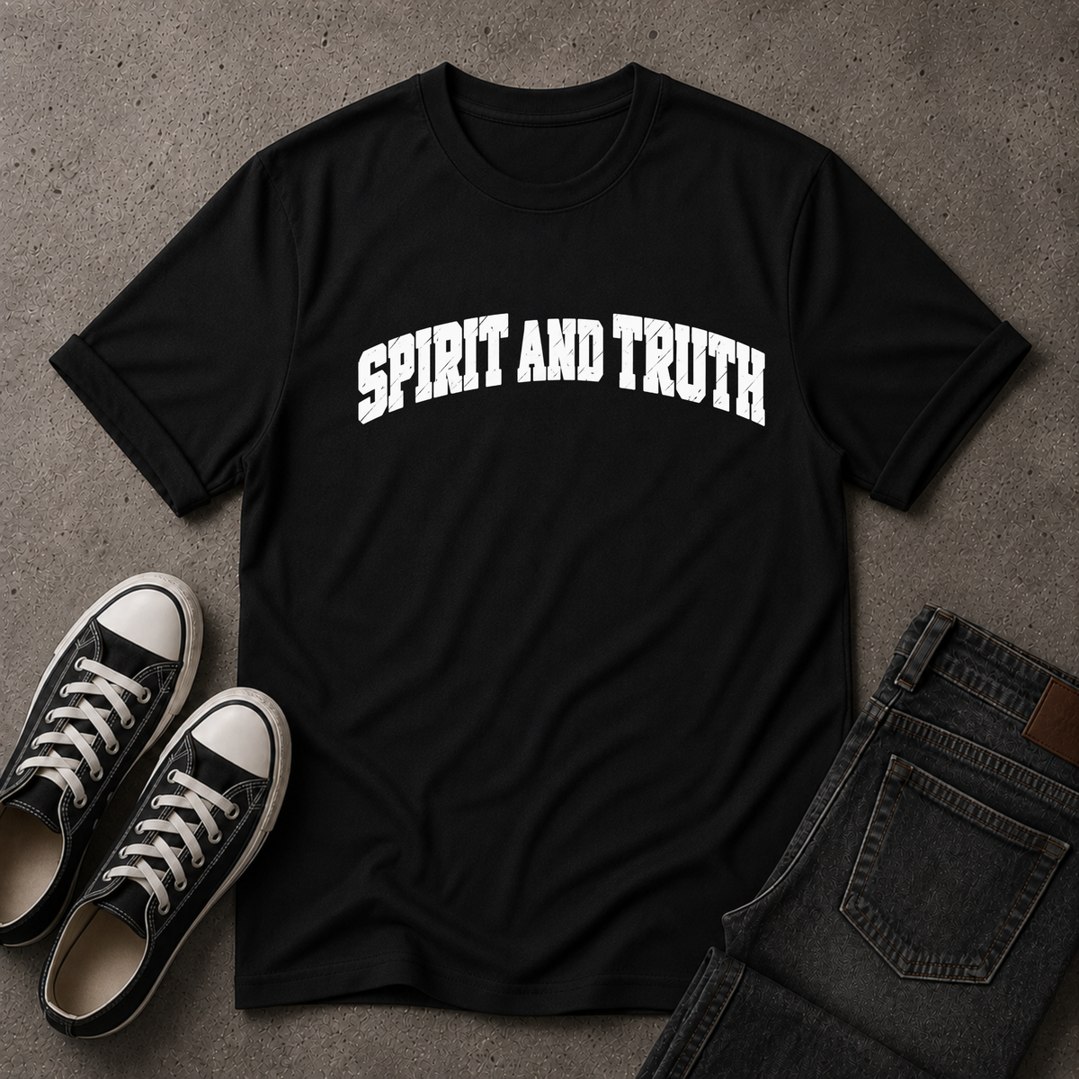 Spirit and Truth Christian T-Shirt – John 4:24 Worship Tee (FRONT DESIGN)