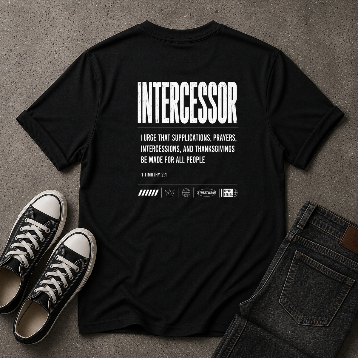 Intercessor Christian T-Shirt – 1 Timothy 2:1 Prayer Tee (BACK DESIGN)