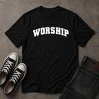 Worship Christian T-Shirt – Christian Streetwear Tee (FRONT DESIGN)