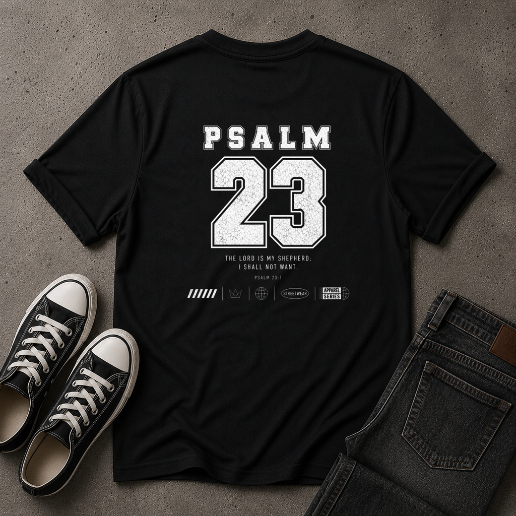 Psalm 23 Christian T-Shirt – The Lord Is My Shepherd – (BACK DESIGN)