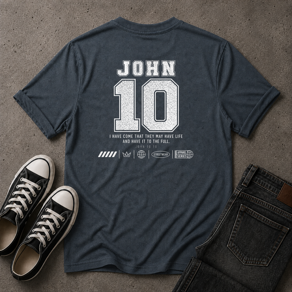 John 10:10 Christian T-Shirt – Life to the Full – (BACK DESIGN)