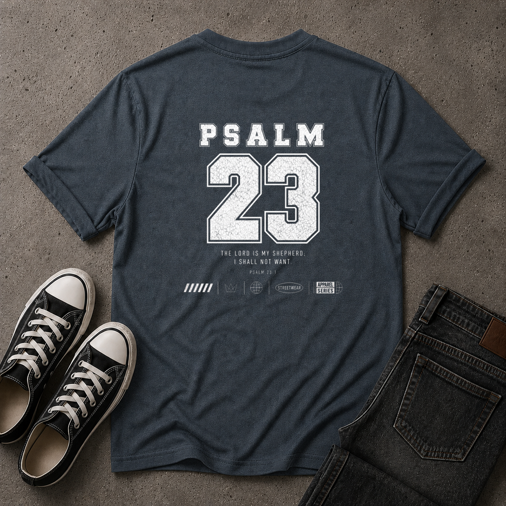 Psalm 23 Christian T-Shirt – The Lord Is My Shepherd – (BACK DESIGN)