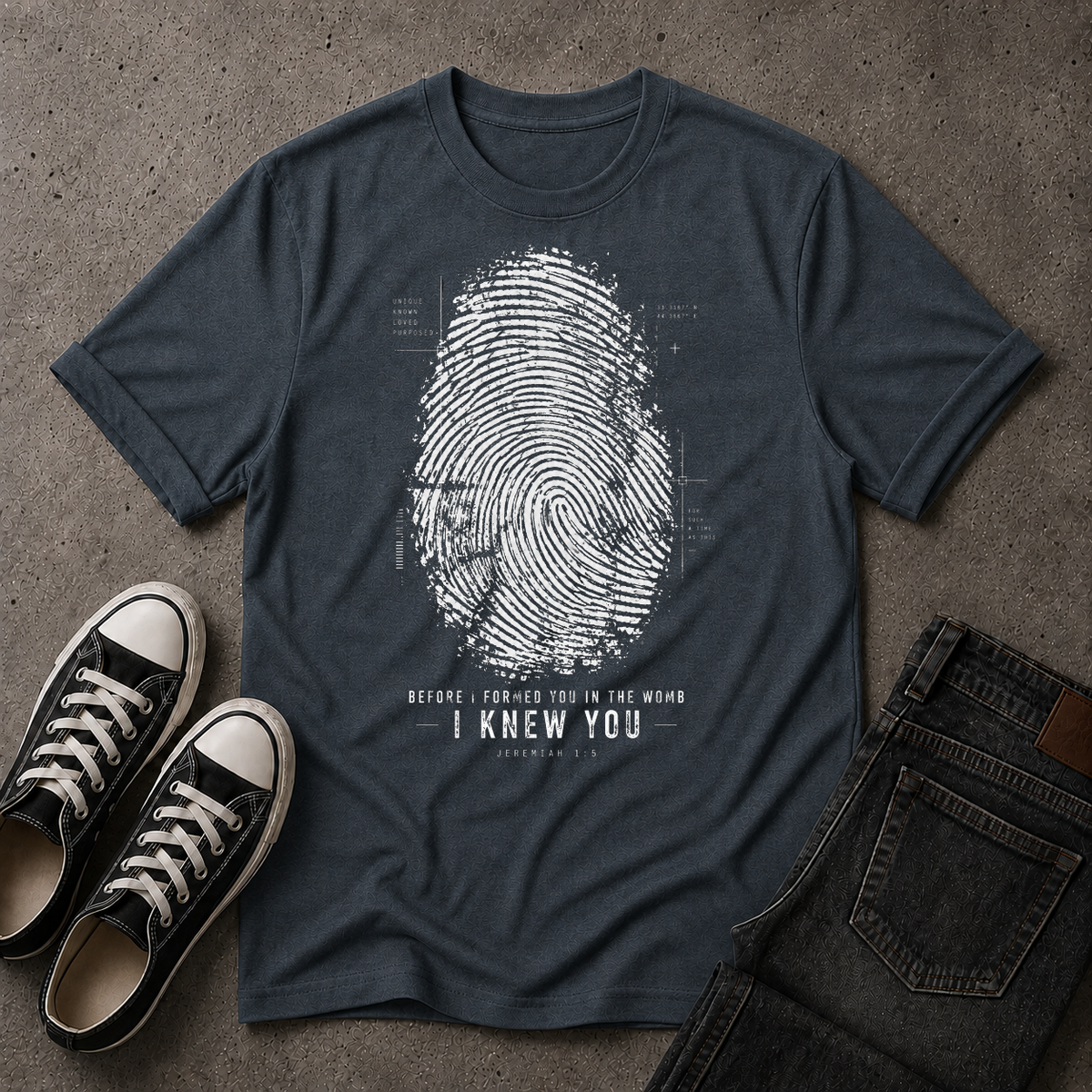 Before I Formed You Christian T-Shirt – Jeremiah 1:5 (FRONT DESIGN)