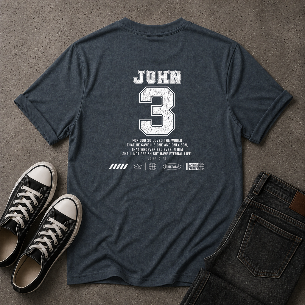 John 3:16 Christian T-Shirt – For God So Loved the World (BACK DESIGN)