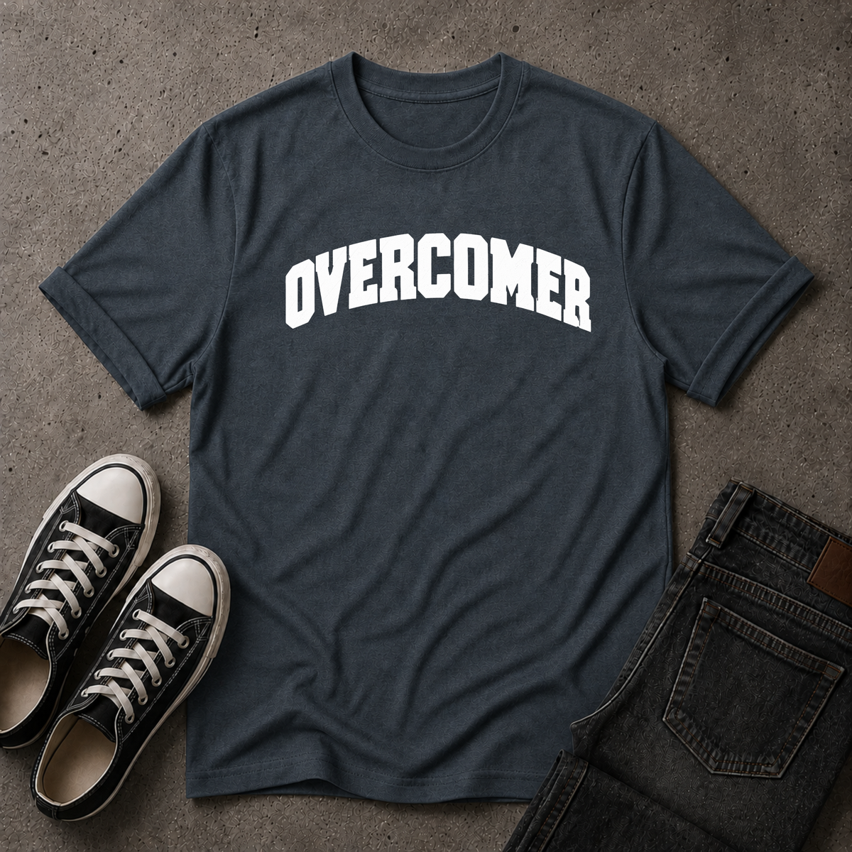 Overcomer Christian T-Shirt – Faith & Victory Tee (FRONT DESIGN)