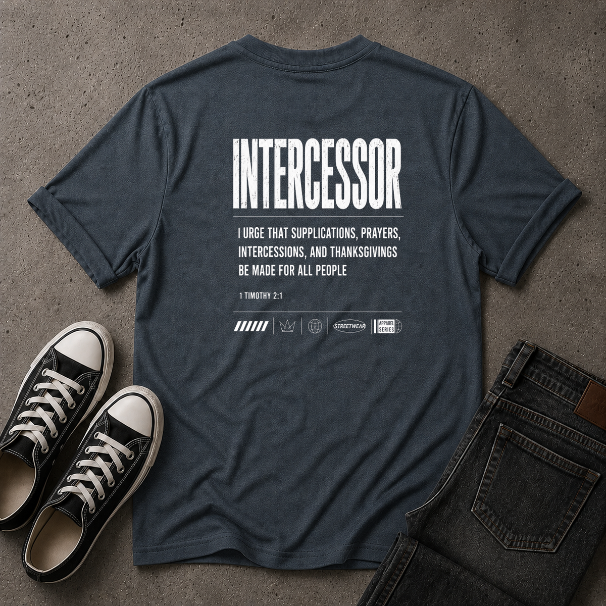 Intercessor Christian T-Shirt – 1 Timothy 2:1 Prayer Tee (BACK DESIGN)