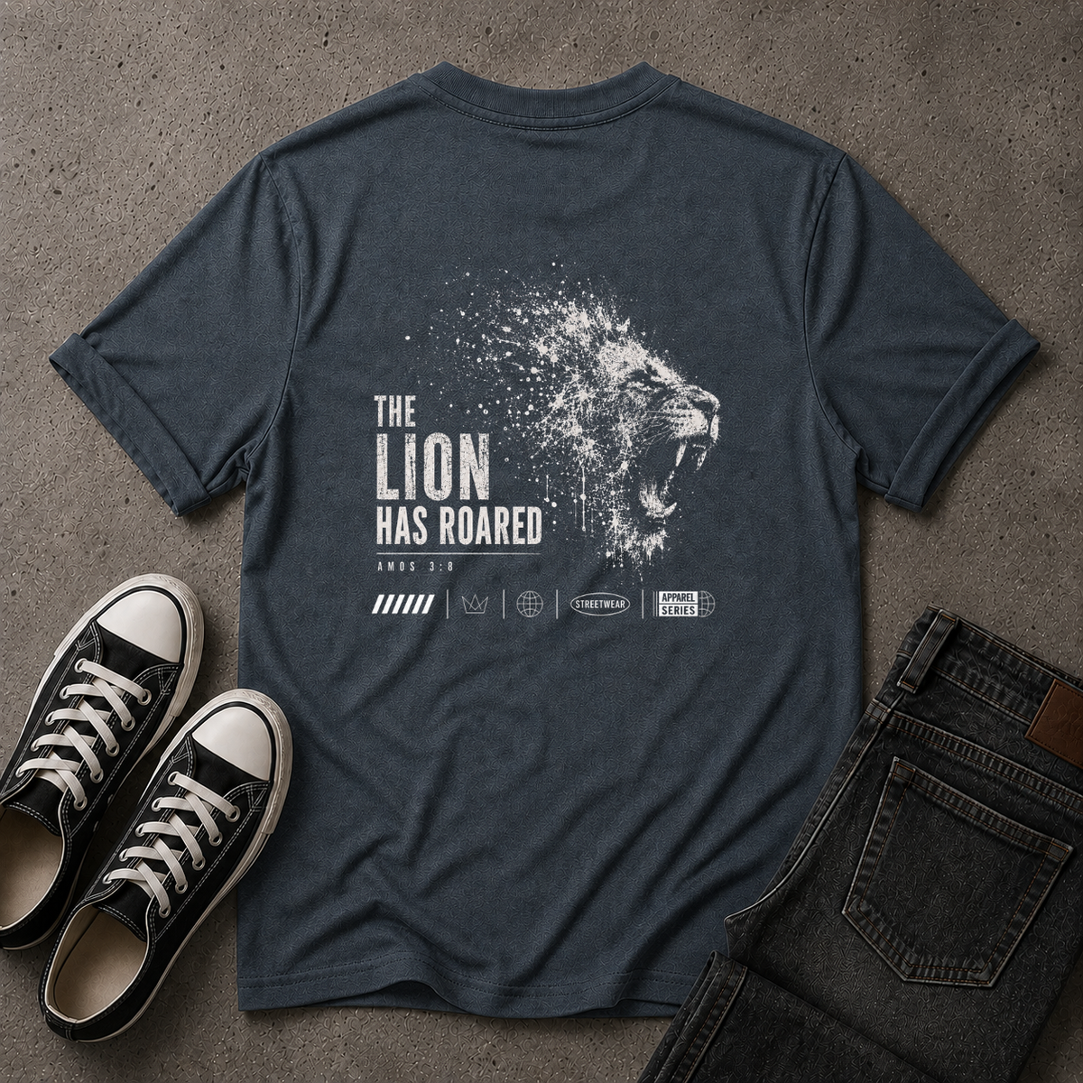 The Lion Has Roared Christian T-Shirt – Amos 3:8 – (BACK DESIGN)