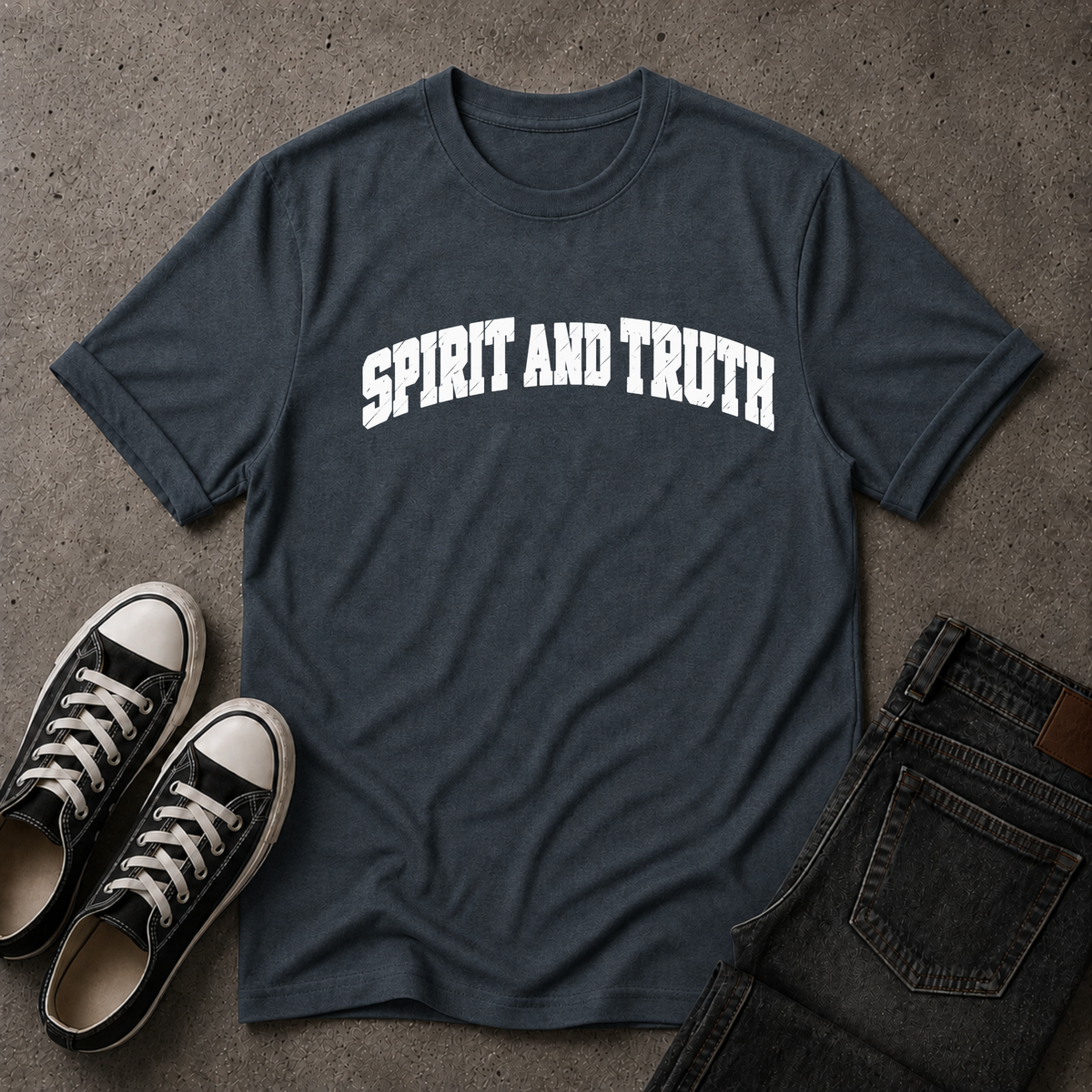 Spirit and Truth Christian T-Shirt – John 4:24 Worship Tee (FRONT DESIGN)