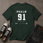 Psalm 91 T-Shirt – He Who Dwells Christian Scripture T-Shirt (BACK DESIGN)
