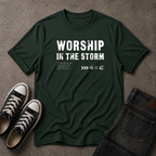 Worship in the Storm Christian T-Shirt – Psalm 34:1 (FRONT DESIGN)