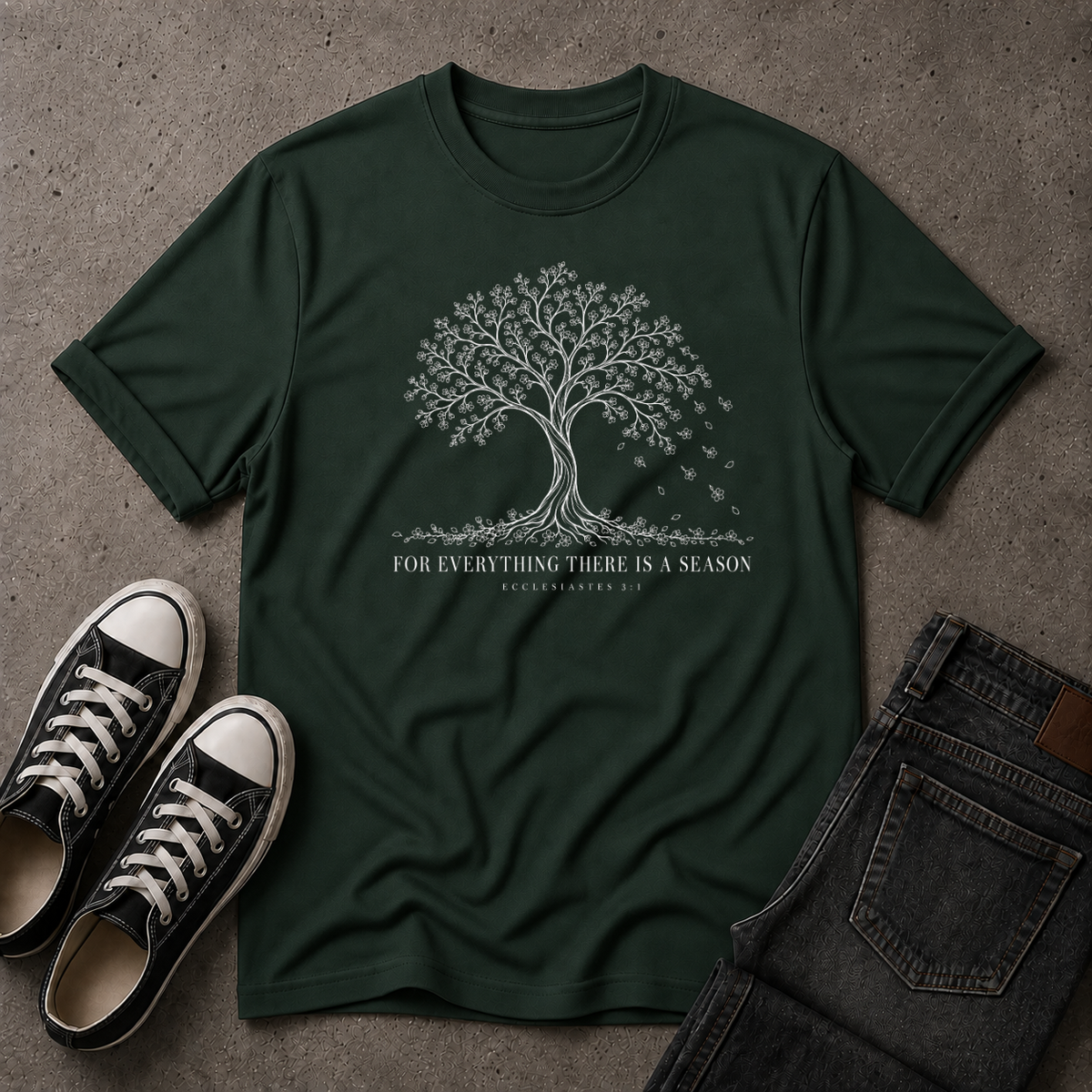 Ecclesiastes 3:1 T-Shirt – For Everything There Is a Season Christian Tee (FRONT DESIGN)
