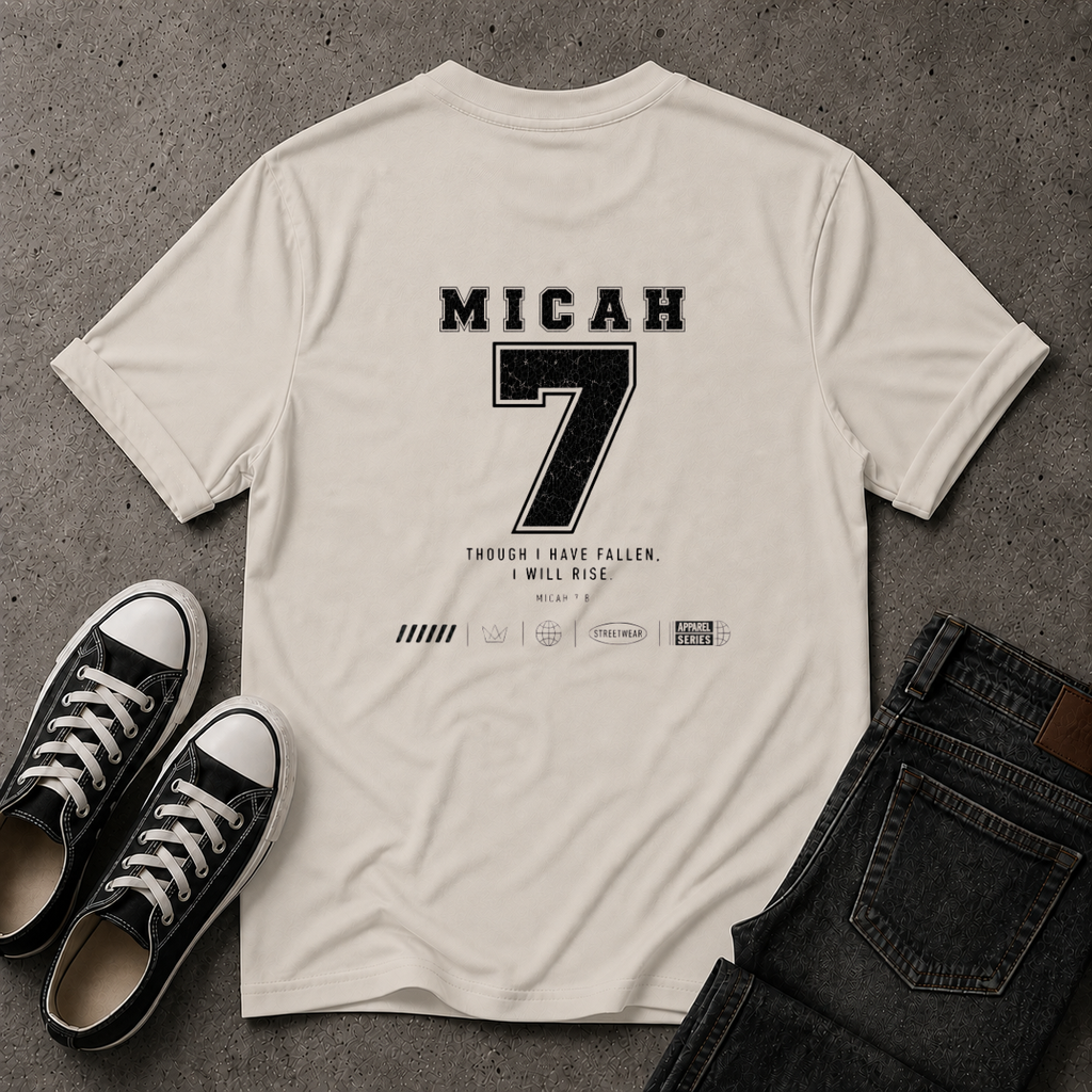 Micah 7 Christian T-Shirt – I Will Rise – (BACK DESIGN)