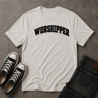Worshipper Christian T-Shirt – Bold Christian Worship Tee (FRONT DESIGN)