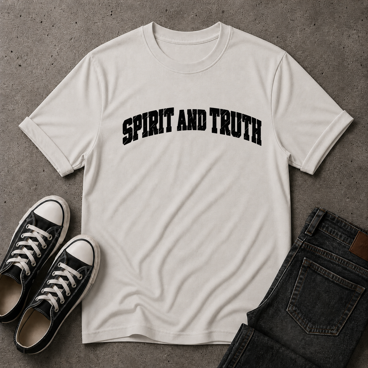 Spirit and Truth Christian T-Shirt – John 4:24 Worship Tee (FRONT DESIGN)