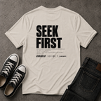 Seek First Christian T-Shirt – Matthew 6:33 – (BACK DESIGN)