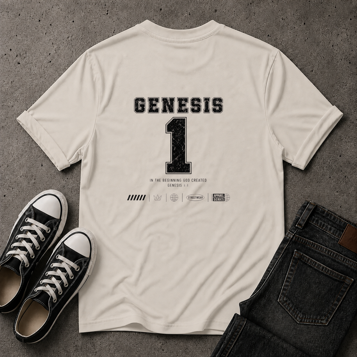 Genesis 1:1 T-Shirt | In The Beginning Christian Tee (BACK DESIGN)