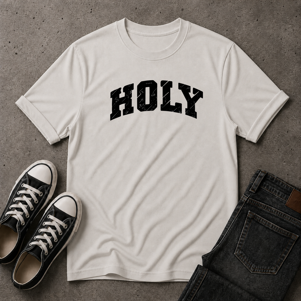 Holy Christian T-Shirt – Distressed Christian Streetwear Tee (FRONT DESIGN)