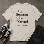 Genesis 1:1 T-Shirt – In The Beginning God Created Christian Tee (BACK DESIGN)