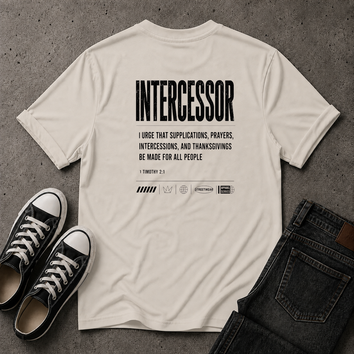 Intercessor Christian T-Shirt – 1 Timothy 2:1 Prayer Tee (BACK DESIGN)