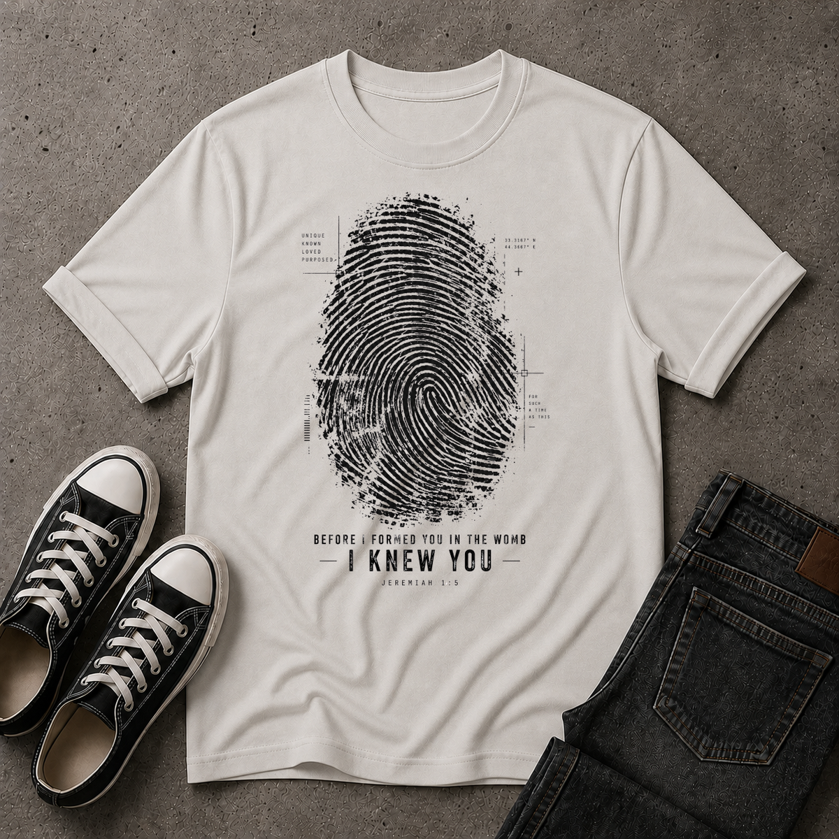 Before I Formed You Christian T-Shirt – Jeremiah 1:5 (FRONT DESIGN)