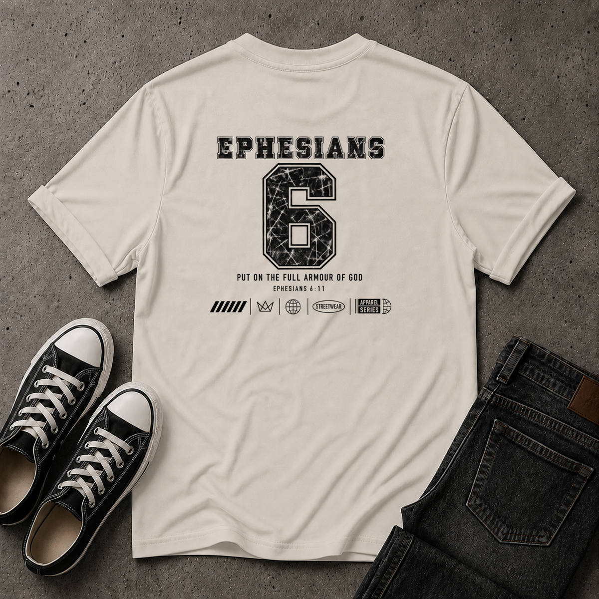 Ephesians 6 Christian T-Shirt – Armour of God – (BACK DESIGN)