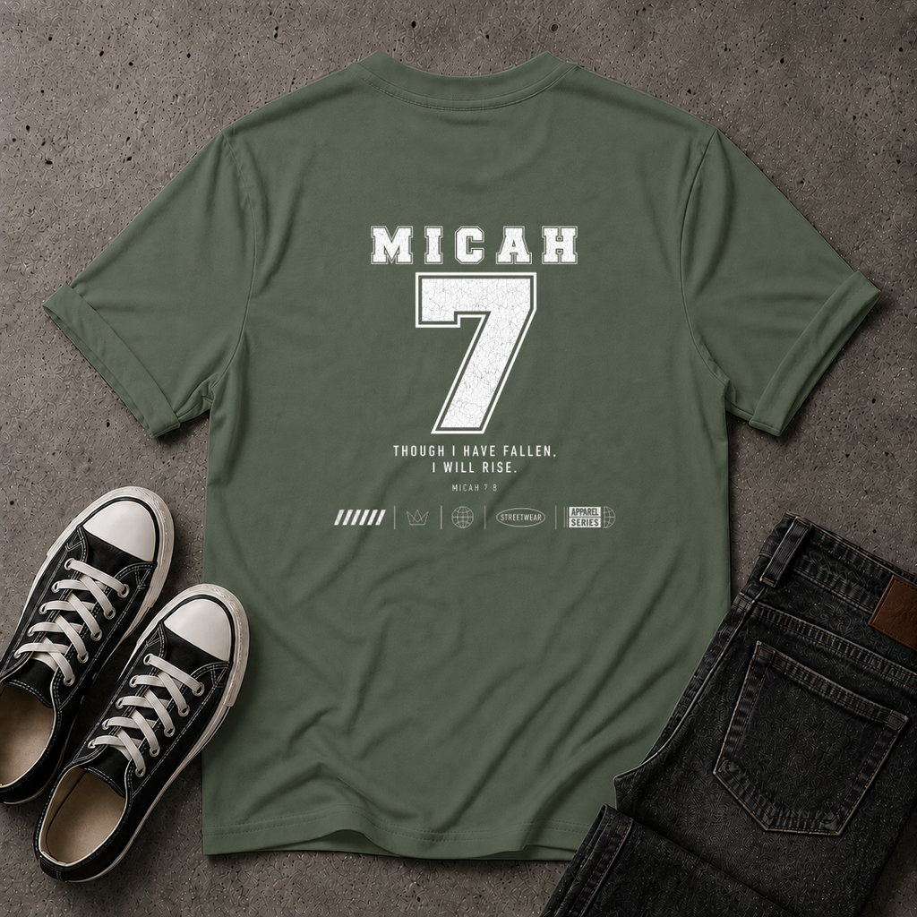 Micah 7 Christian T-Shirt – I Will Rise – (BACK DESIGN)