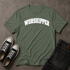 Worshipper Christian T-Shirt – Bold Christian Worship Tee (FRONT DESIGN)