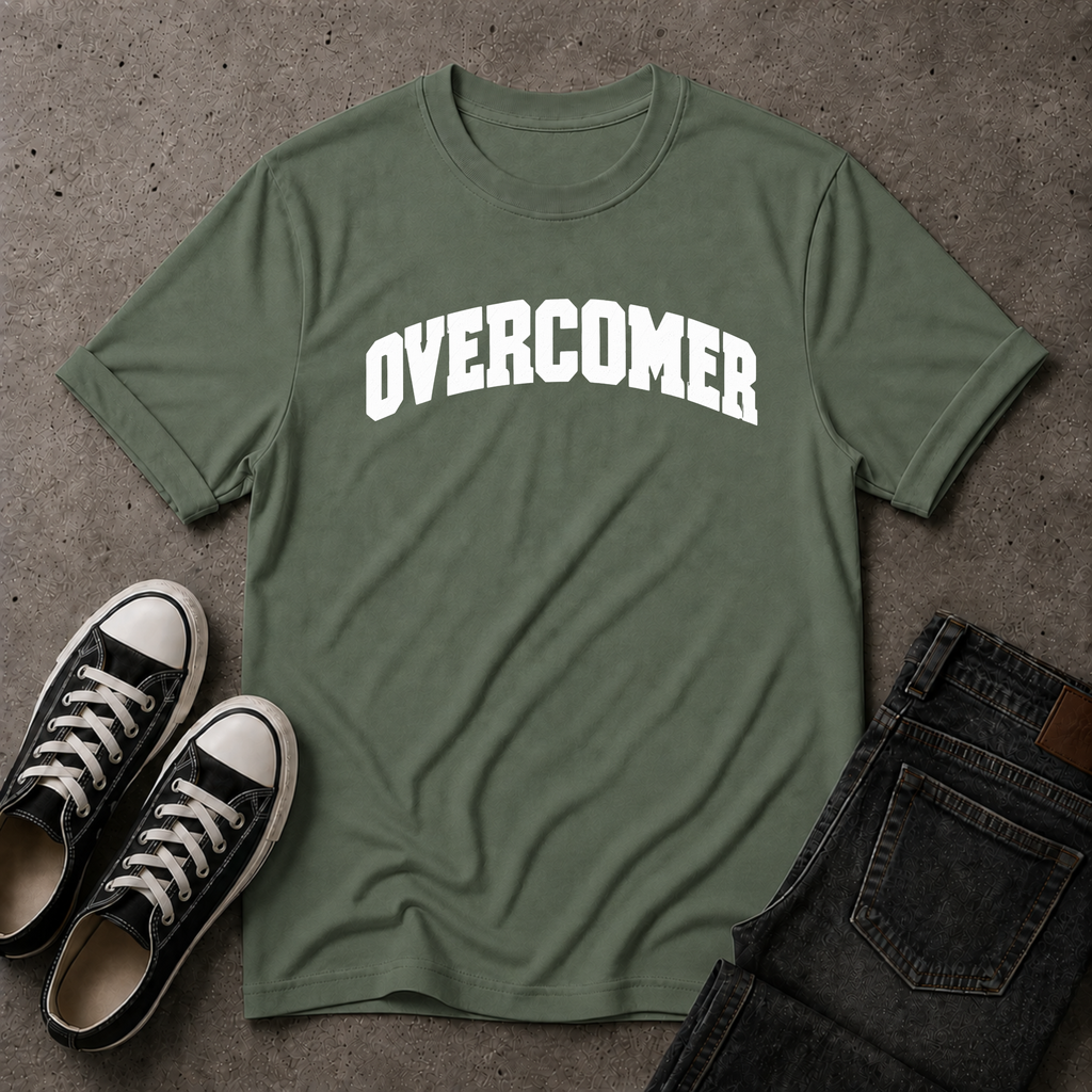 Overcomer Christian T-Shirt – Faith & Victory Tee (FRONT DESIGN)