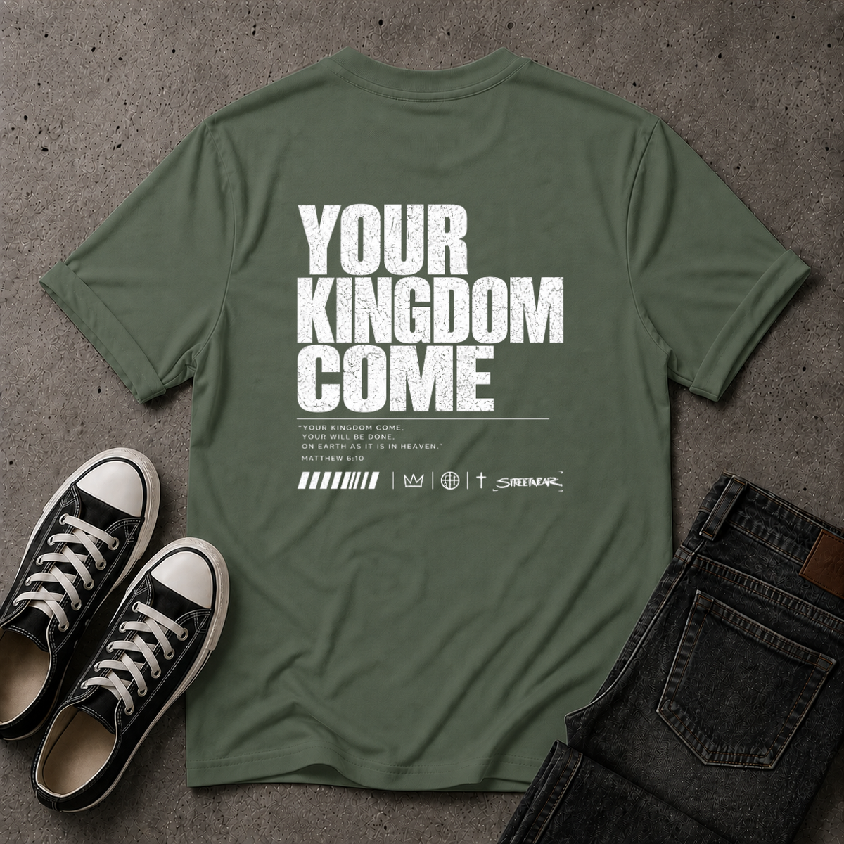 Your Kingdom Come Christian T-Shirt – Matthew 6:10 – (BACK DESIGN)