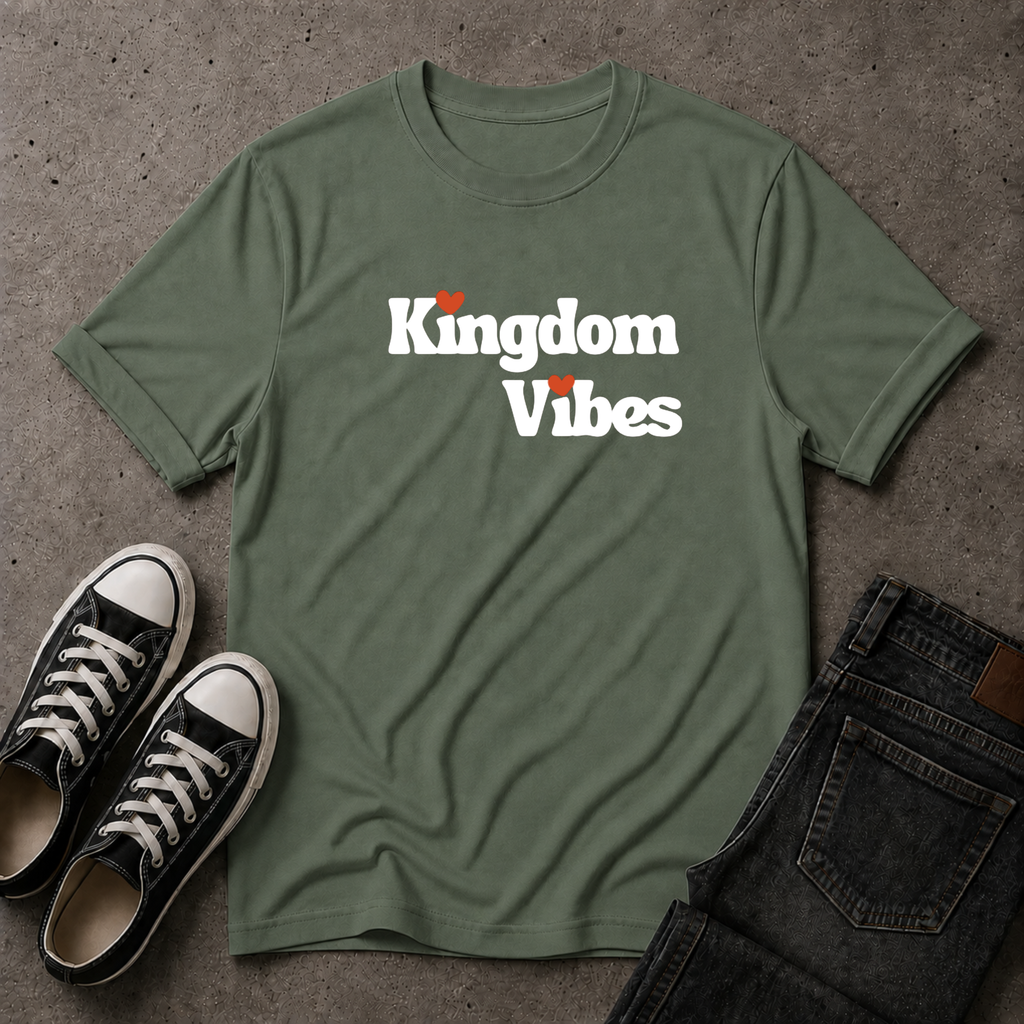 Kingdom Vibes Heart Logo T-Shirt – Christian Streetwear Tee (FRONT DESIGN)