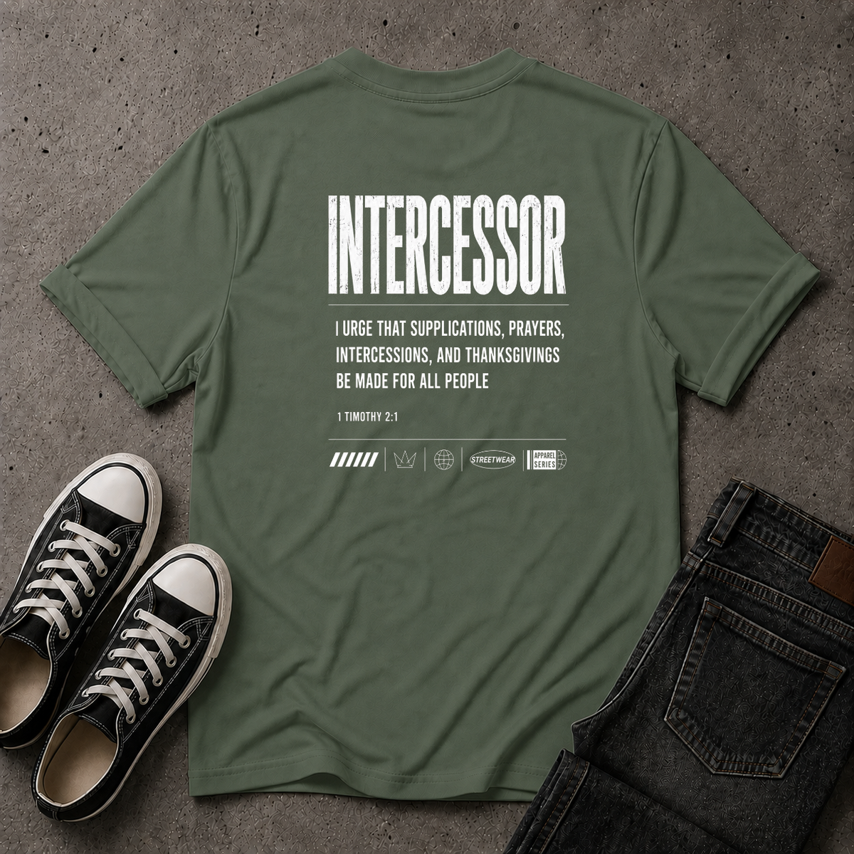Intercessor Christian T-Shirt – 1 Timothy 2:1 Prayer Tee (BACK DESIGN)