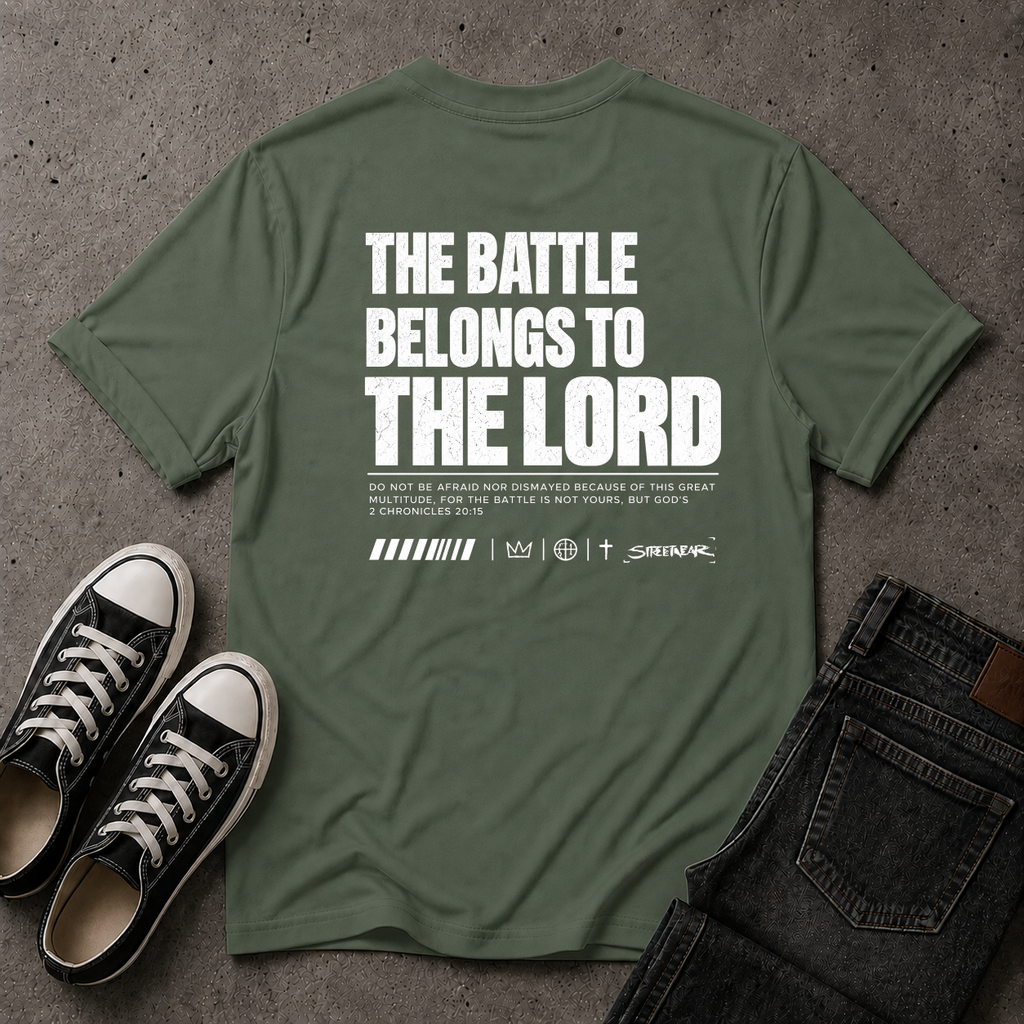 The Battle Belongs to the Lord T-Shirt – 2 Chronicles 20:15 (BACK DESIGN)