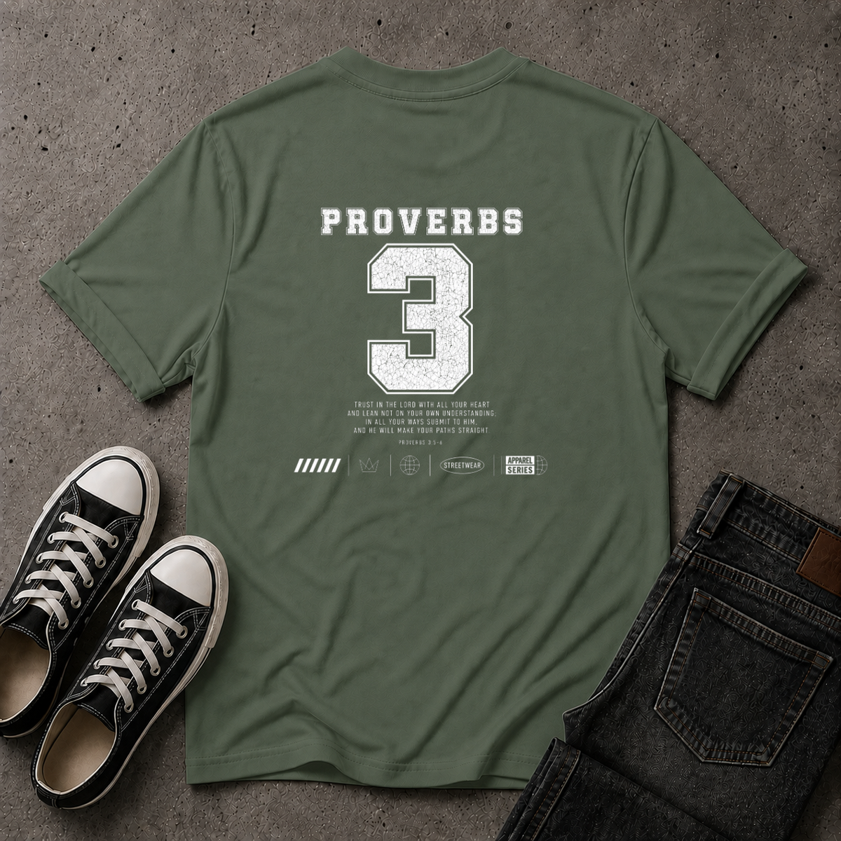 Proverbs 3 Christian T-Shirt - Trust In The Lord (BACK DESIGN)