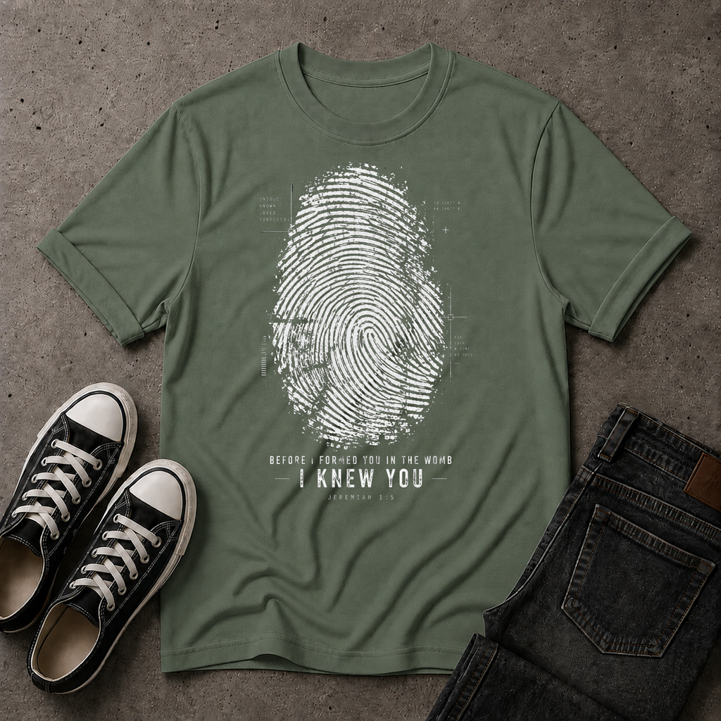 Before I Formed You Christian T-Shirt – Jeremiah 1:5 (FRONT DESIGN)