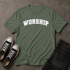 Worship Christian T-Shirt – Christian Streetwear Tee (FRONT DESIGN)