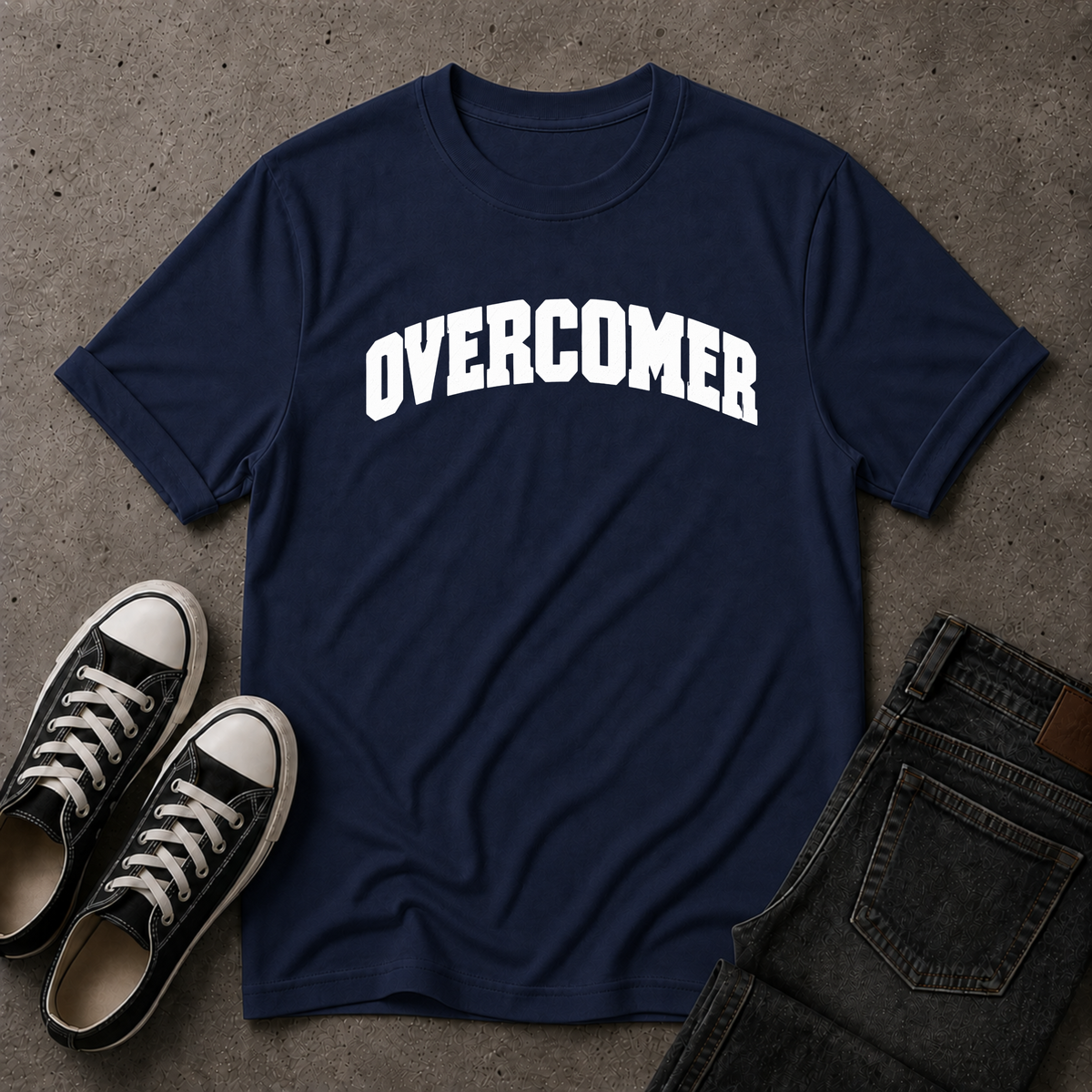 Overcomer Christian T-Shirt – Faith & Victory Tee (FRONT DESIGN)