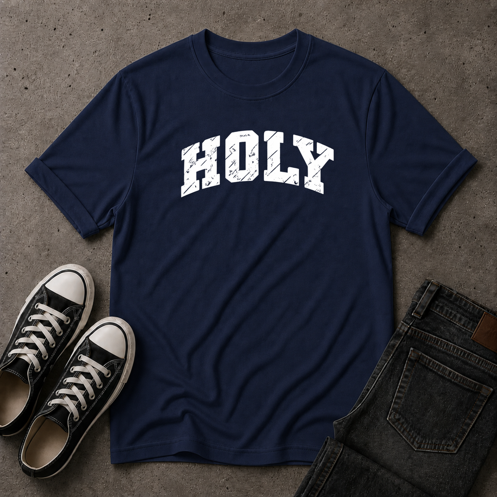 Holy Christian T-Shirt – Distressed Christian Streetwear Tee (FRONT DESIGN)
