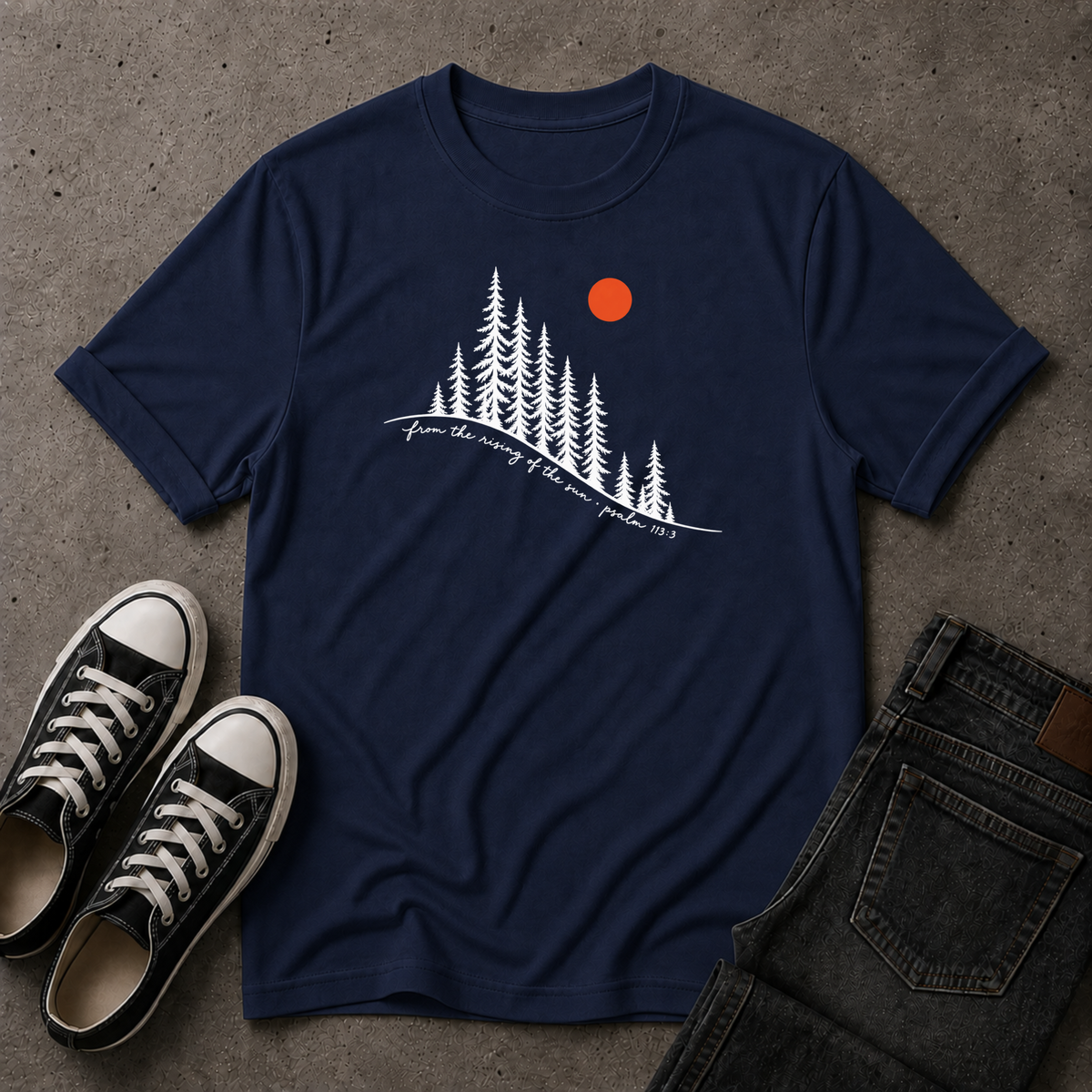 From the Rising of the Sun Christian T-Shirt – Psalm 113:3 (FRONT DESIGN)