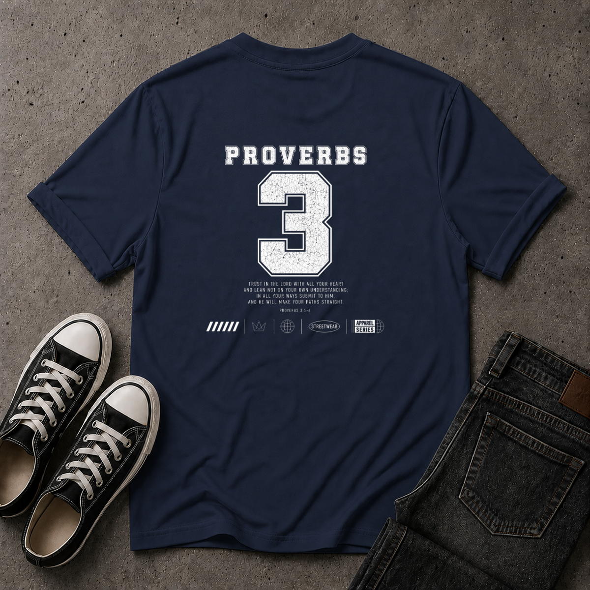 Proverbs 3 Christian T-Shirt - Trust In The Lord (BACK DESIGN)