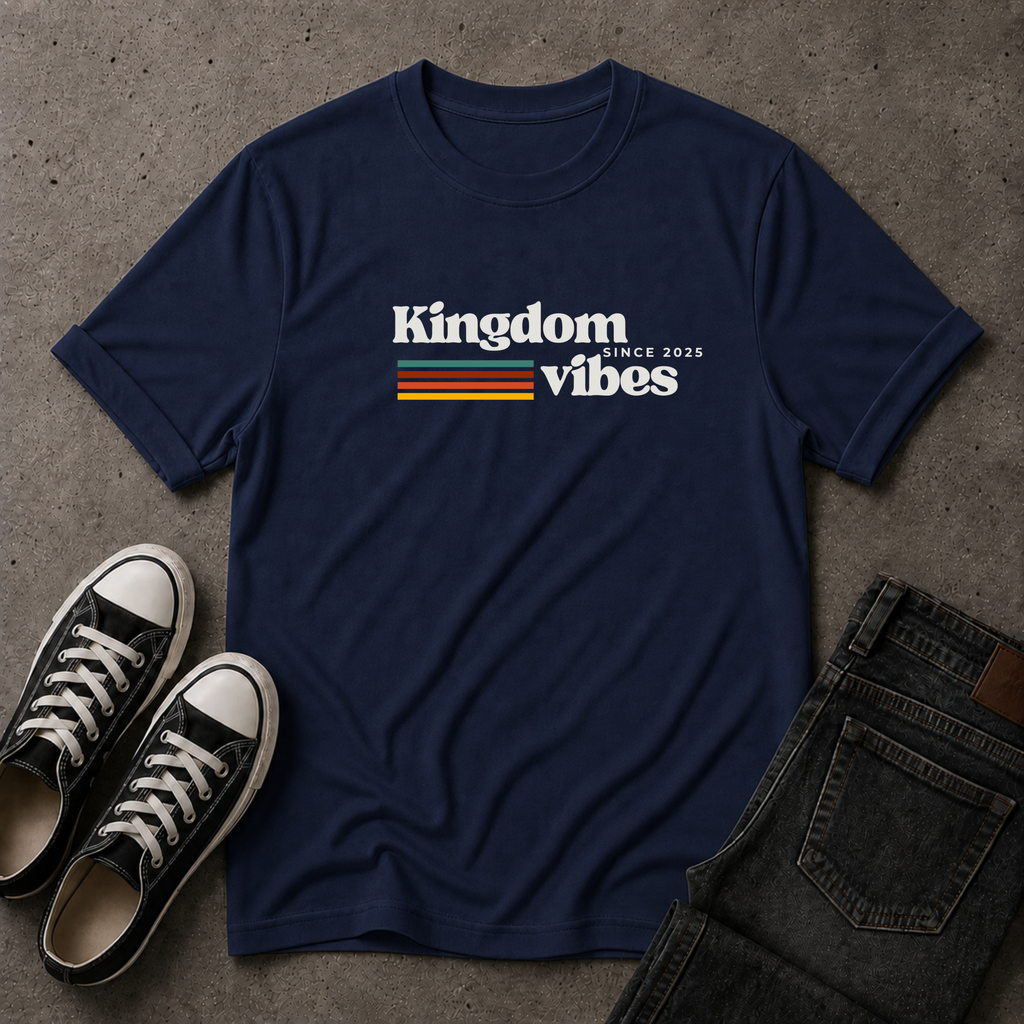 Kingdom Vibes Retro T-Shirt – Christian Streetwear Tee (FRONT DESIGN)