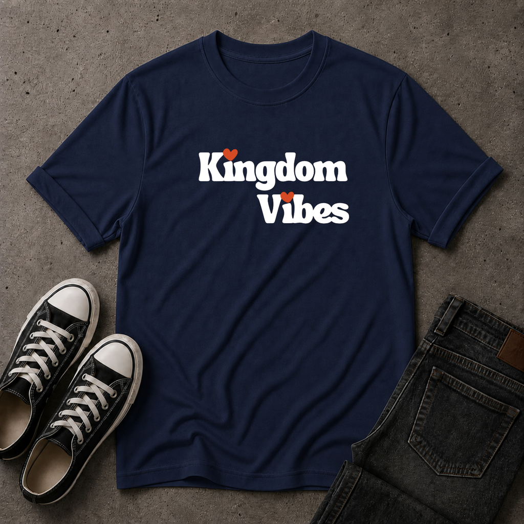 Kingdom Vibes Heart Logo T-Shirt – Christian Streetwear Tee (FRONT DESIGN)