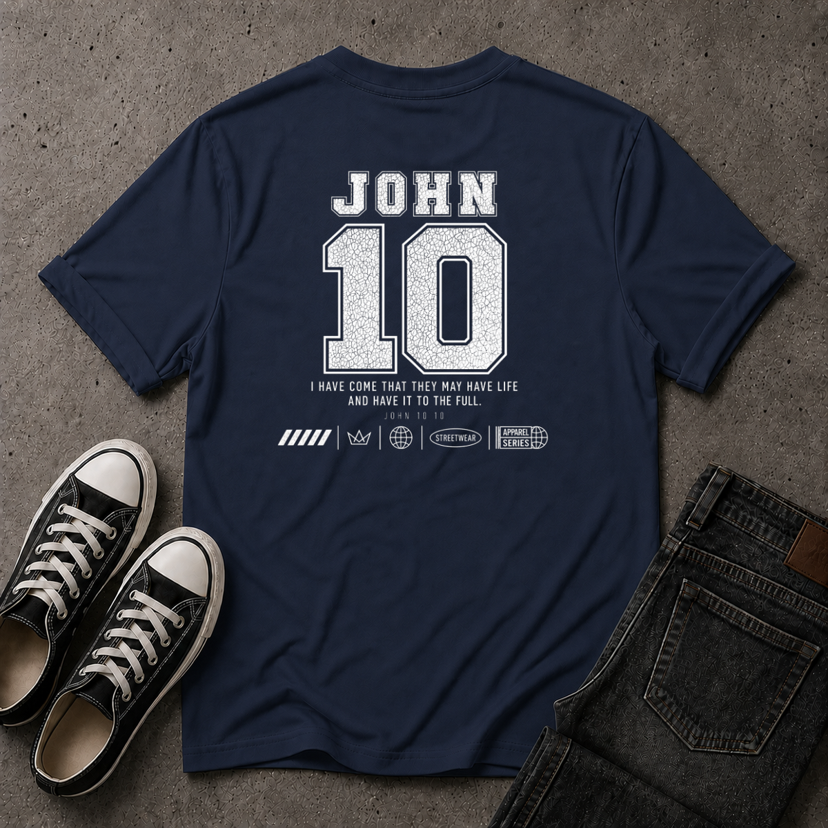 John 10:10 Christian T-Shirt – Life to the Full – (BACK DESIGN)