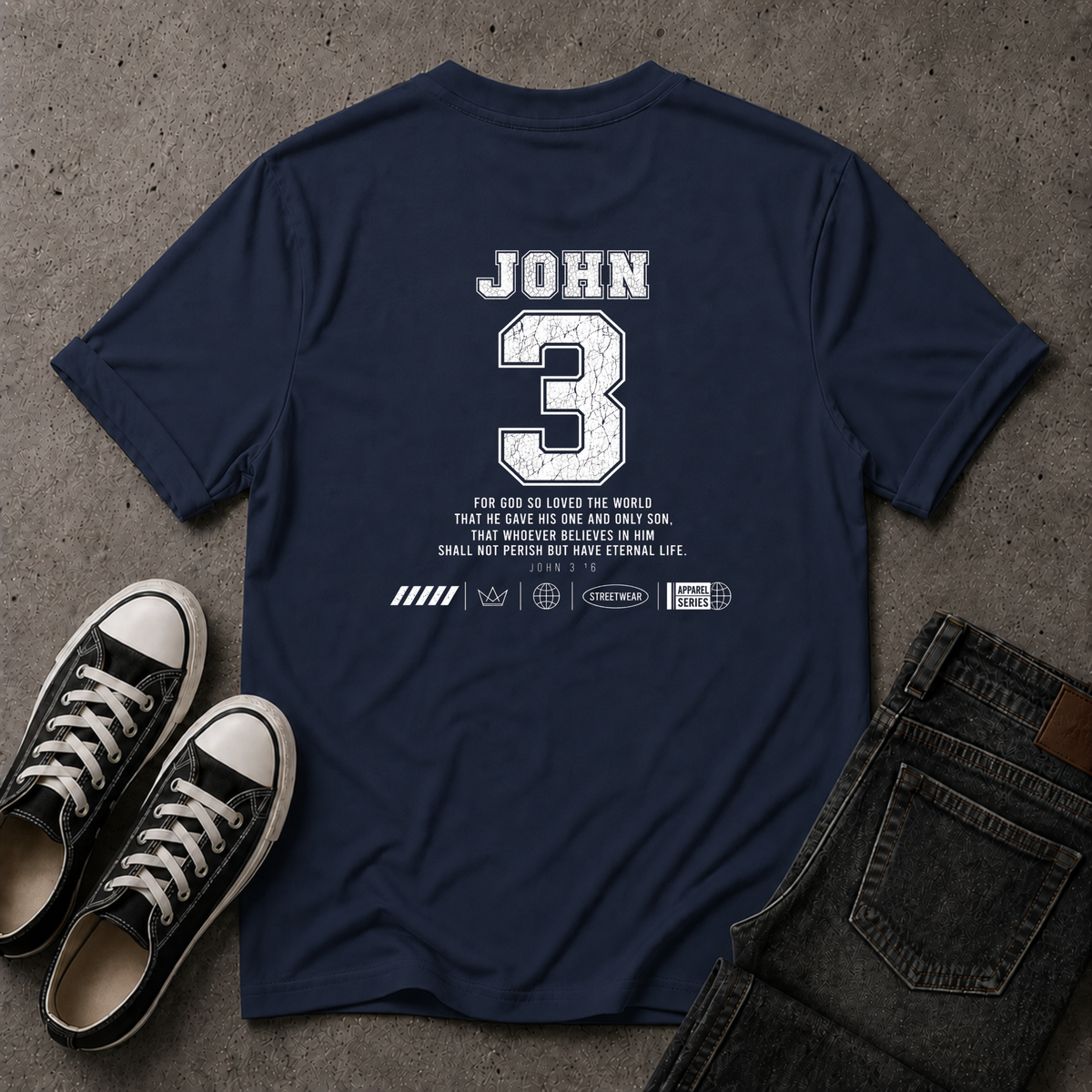 John 3:16 Christian T-Shirt – For God So Loved the World (BACK DESIGN)