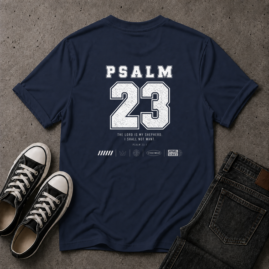Psalm 23 Christian T-Shirt – The Lord Is My Shepherd – (BACK DESIGN)
