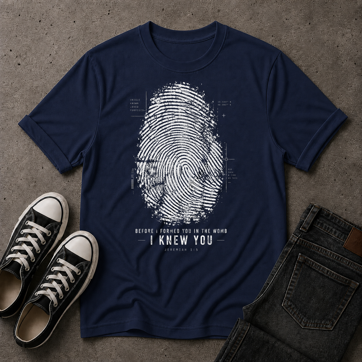 Before I Formed You Christian T-Shirt – Jeremiah 1:5 (FRONT DESIGN)