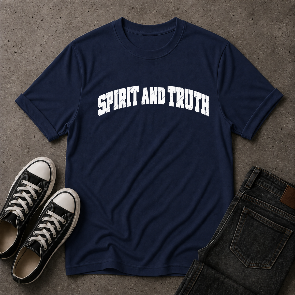 Spirit and Truth Christian T-Shirt – John 4:24 Worship Tee (FRONT DESIGN)